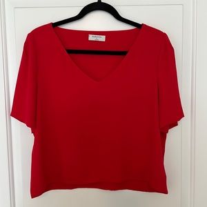 Babaton red chiffon style shirt